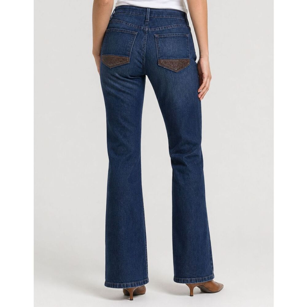 NYDJ Lift Tuck Technology Embroidered Bootcut Jeans Blue 2